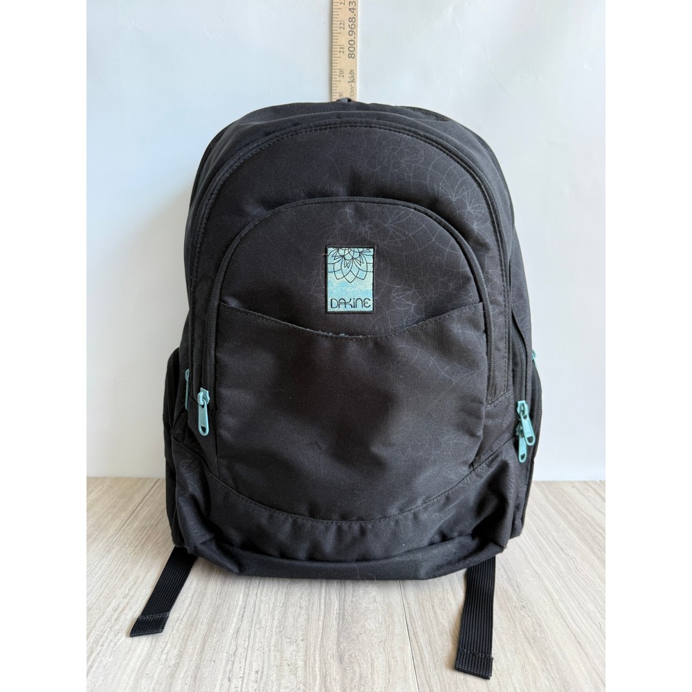 Dakine 25L Laptop Backpack Black Teal School Travel Skate Surf Bag Y2K Retro